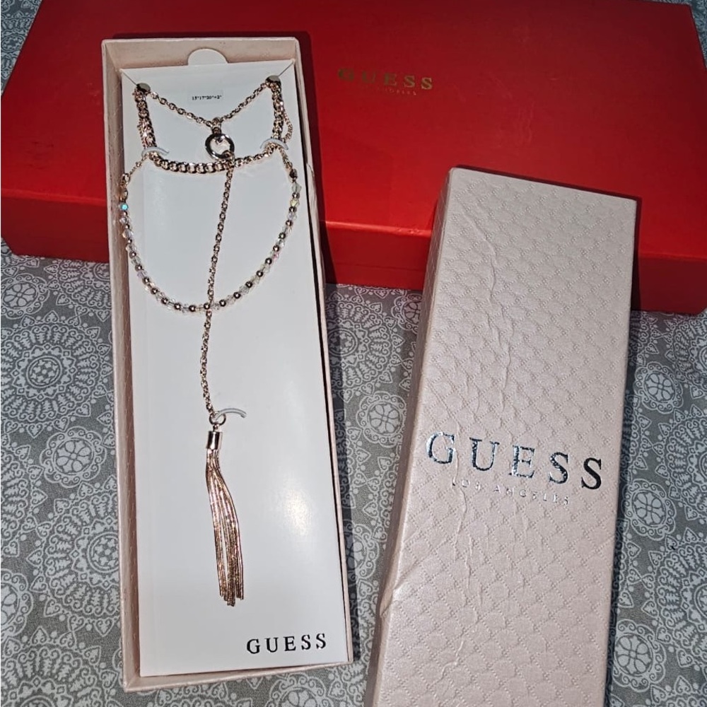 Guess Rose Gold and Silver Hand Chain Bracelet